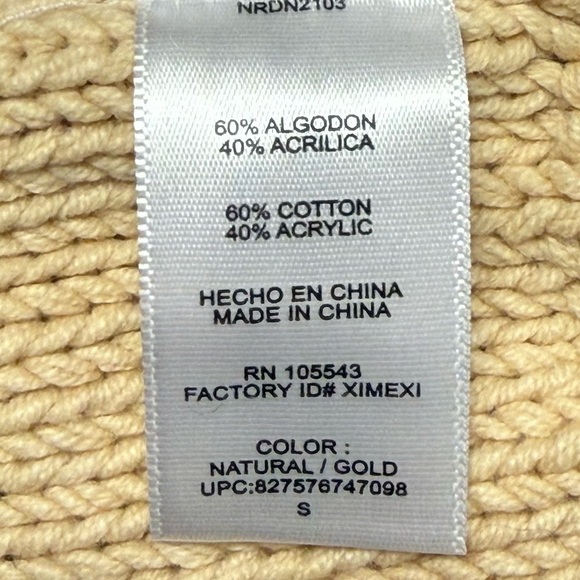 NWT Narciso Rodriguez Gold Beige Cotton Blend Cable Knit Sweater - Size Small - Picture 9 of 15